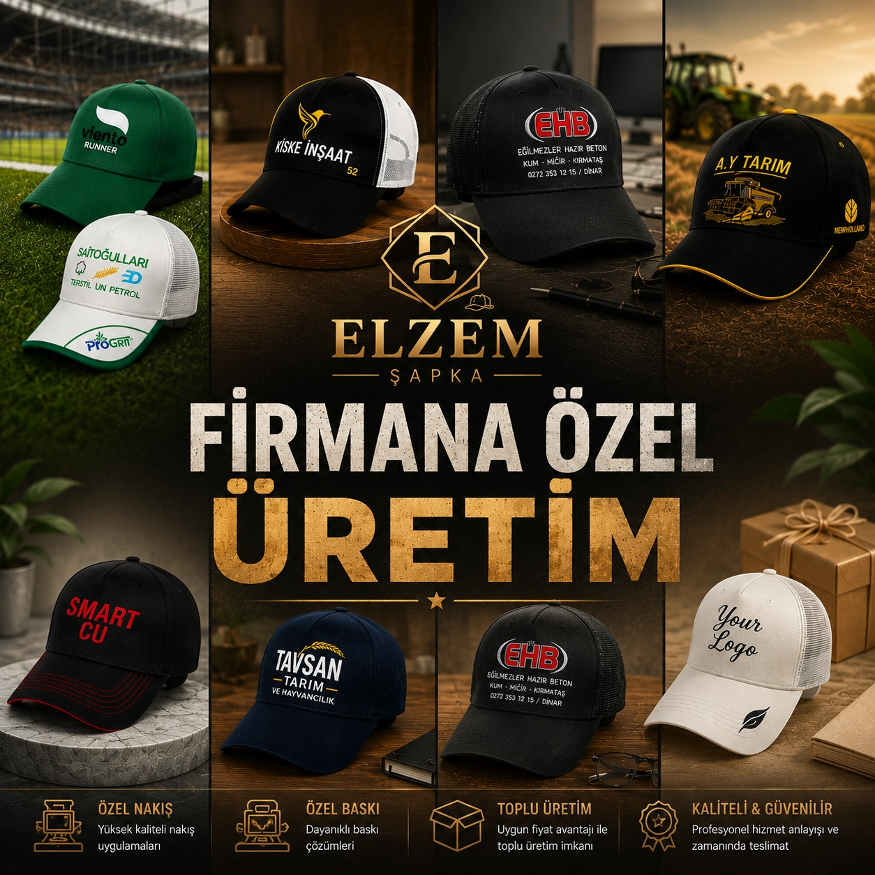 Elzem Şapka firmana özel üretim